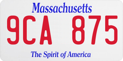 MA license plate 9CA875