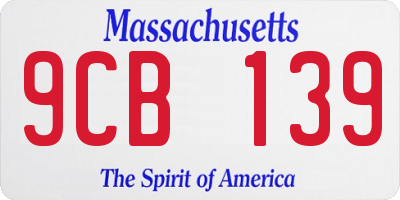 MA license plate 9CB139