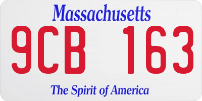 MA license plate 9CB163