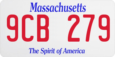 MA license plate 9CB279