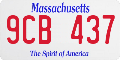 MA license plate 9CB437