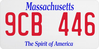 MA license plate 9CB446
