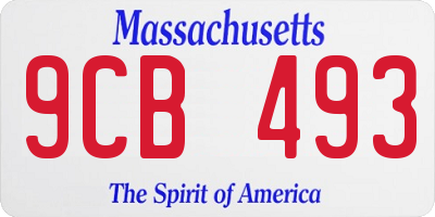 MA license plate 9CB493