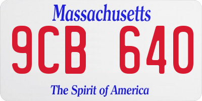 MA license plate 9CB640