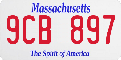 MA license plate 9CB897