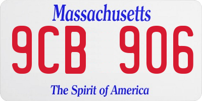 MA license plate 9CB906