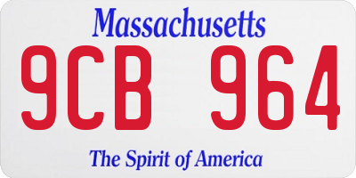 MA license plate 9CB964