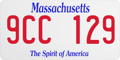 MA license plate 9CC129