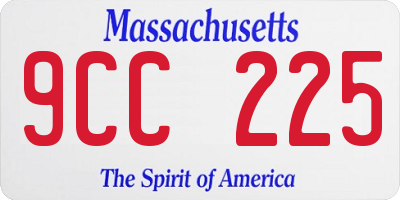 MA license plate 9CC225