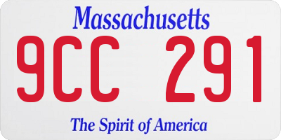 MA license plate 9CC291