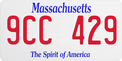 MA license plate 9CC429