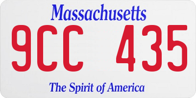 MA license plate 9CC435