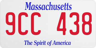 MA license plate 9CC438