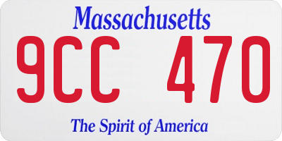 MA license plate 9CC470