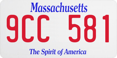 MA license plate 9CC581