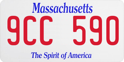 MA license plate 9CC590