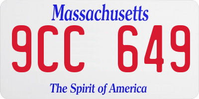 MA license plate 9CC649