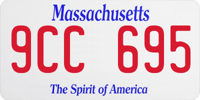 MA license plate 9CC695