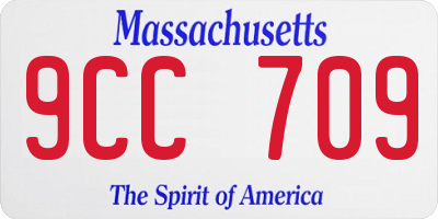 MA license plate 9CC709