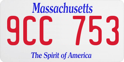 MA license plate 9CC753