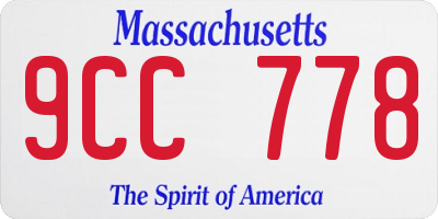 MA license plate 9CC778