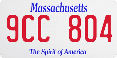 MA license plate 9CC804