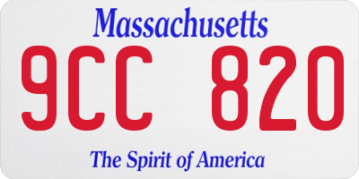 MA license plate 9CC820