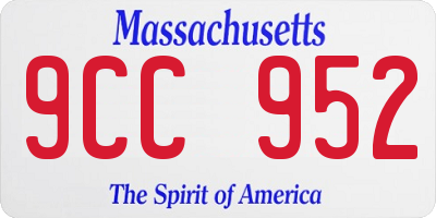 MA license plate 9CC952