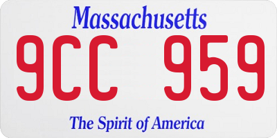 MA license plate 9CC959