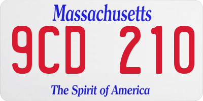 MA license plate 9CD210
