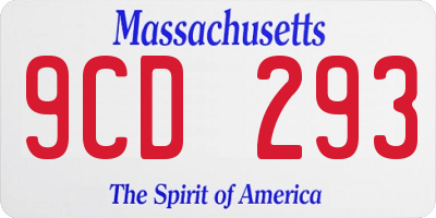MA license plate 9CD293