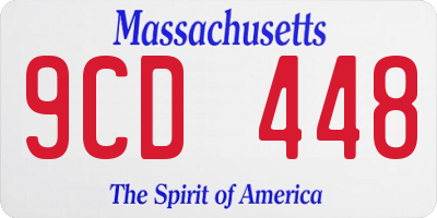 MA license plate 9CD448