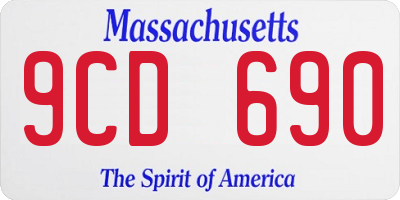 MA license plate 9CD690