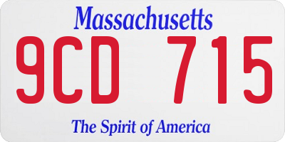 MA license plate 9CD715