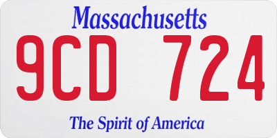 MA license plate 9CD724