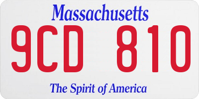 MA license plate 9CD810
