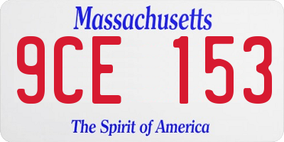 MA license plate 9CE153