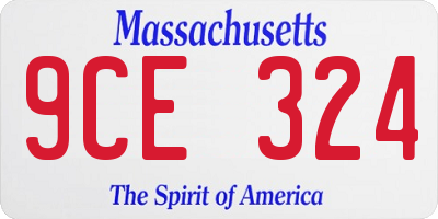 MA license plate 9CE324