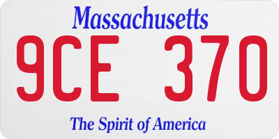 MA license plate 9CE370