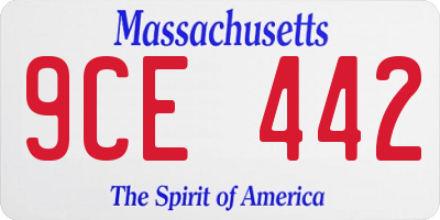 MA license plate 9CE442