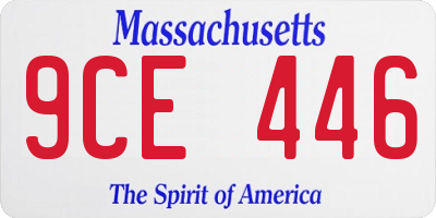 MA license plate 9CE446