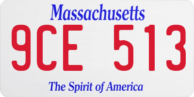 MA license plate 9CE513