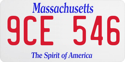 MA license plate 9CE546