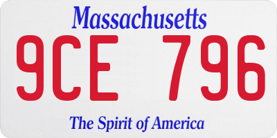 MA license plate 9CE796