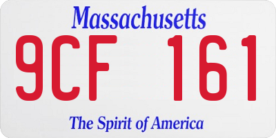 MA license plate 9CF161