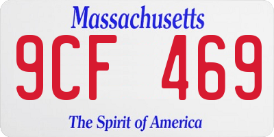 MA license plate 9CF469