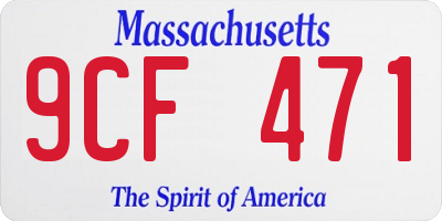 MA license plate 9CF471