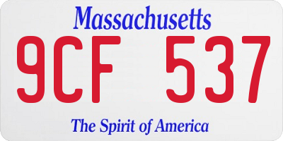 MA license plate 9CF537