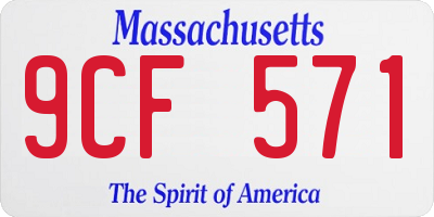 MA license plate 9CF571