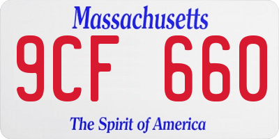 MA license plate 9CF660